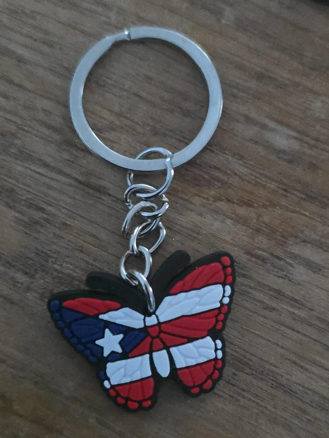 Puerto Rico Flag Butterfly Keychain