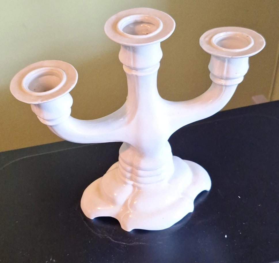 White 3-Arm Candlestick Holder