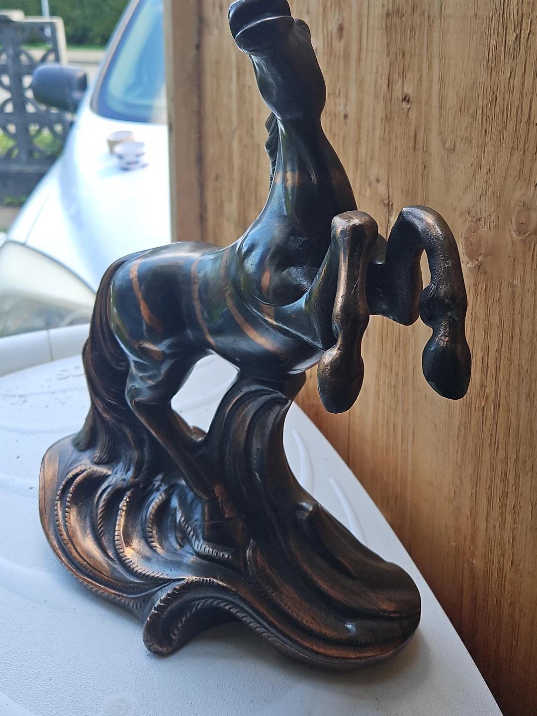 Vintage Rearing Horse Statue