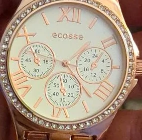 Ecosse Rose Gold Crystal Accent Women's Watch