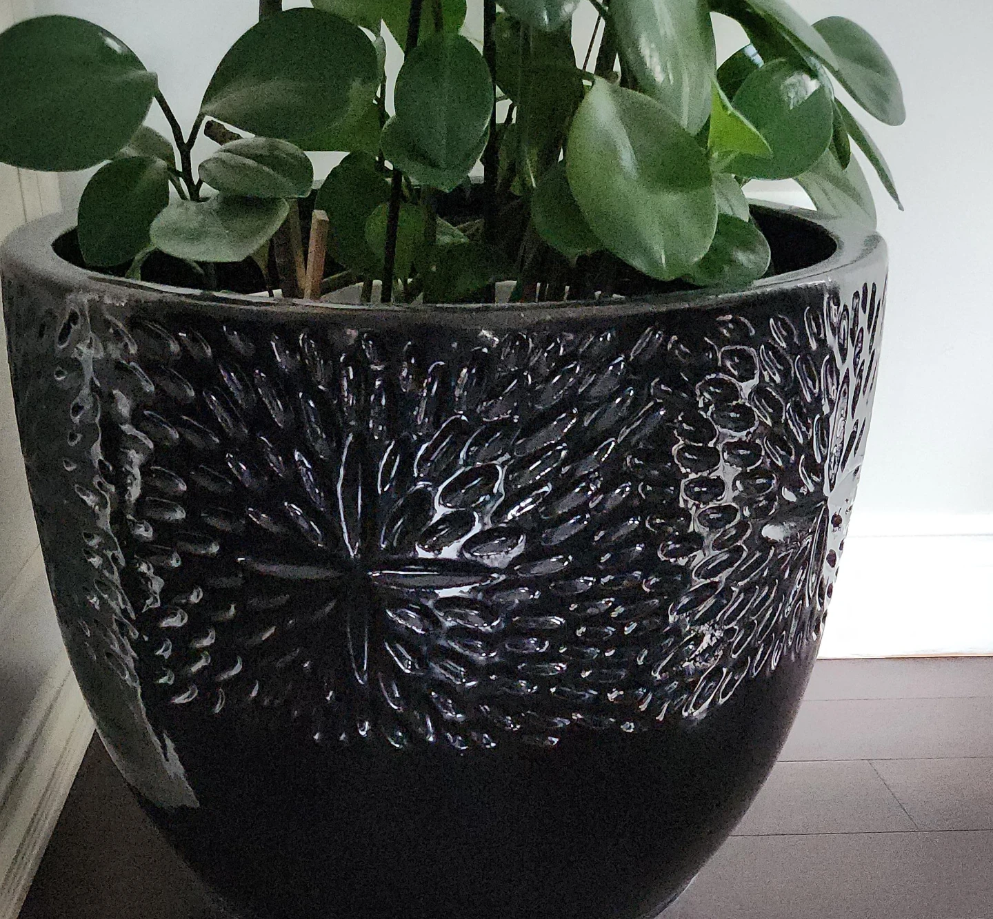 LARGE dark brown ceramic pot