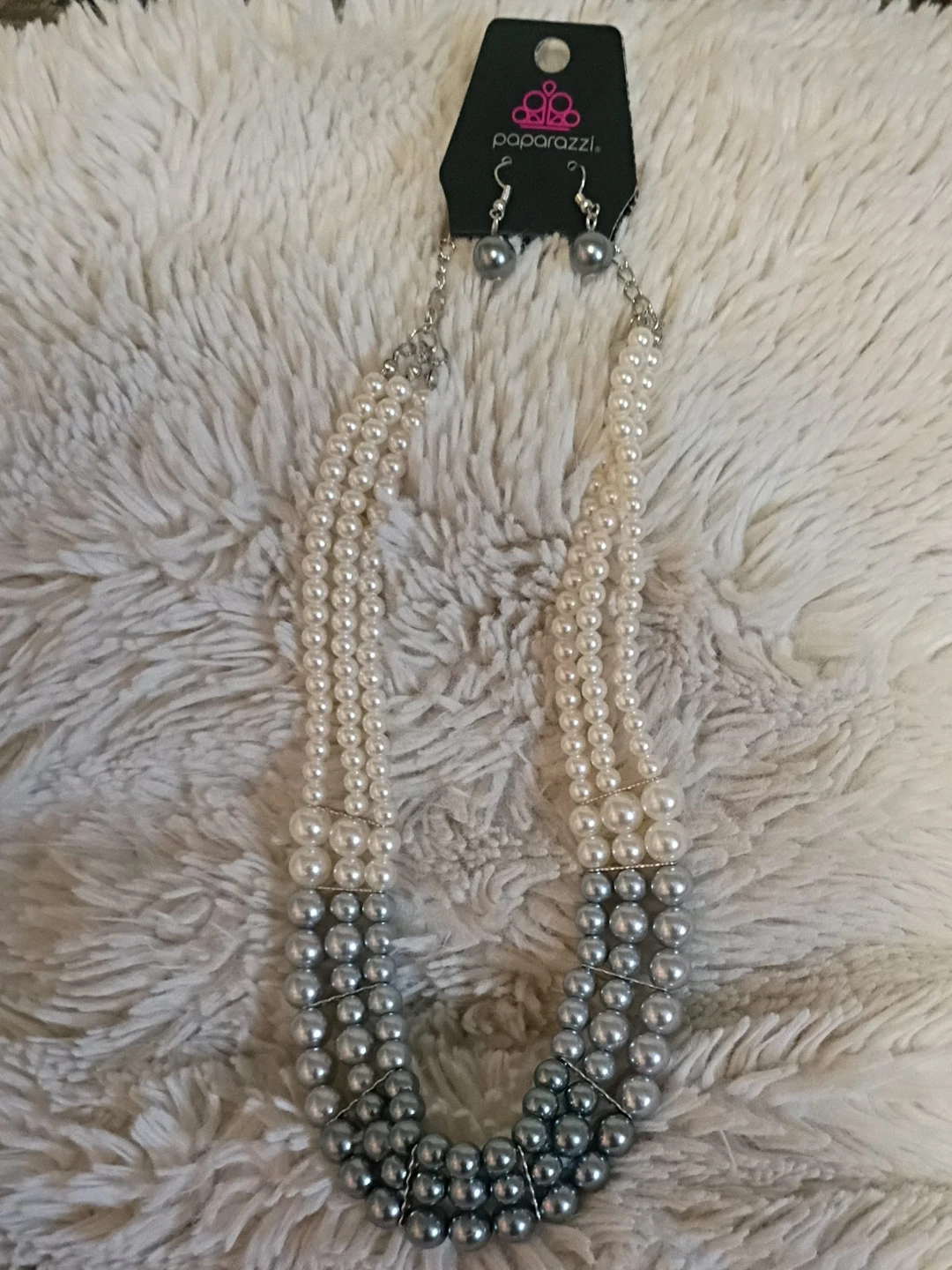 Paparazzi Pearl Necklace and Earrings Set