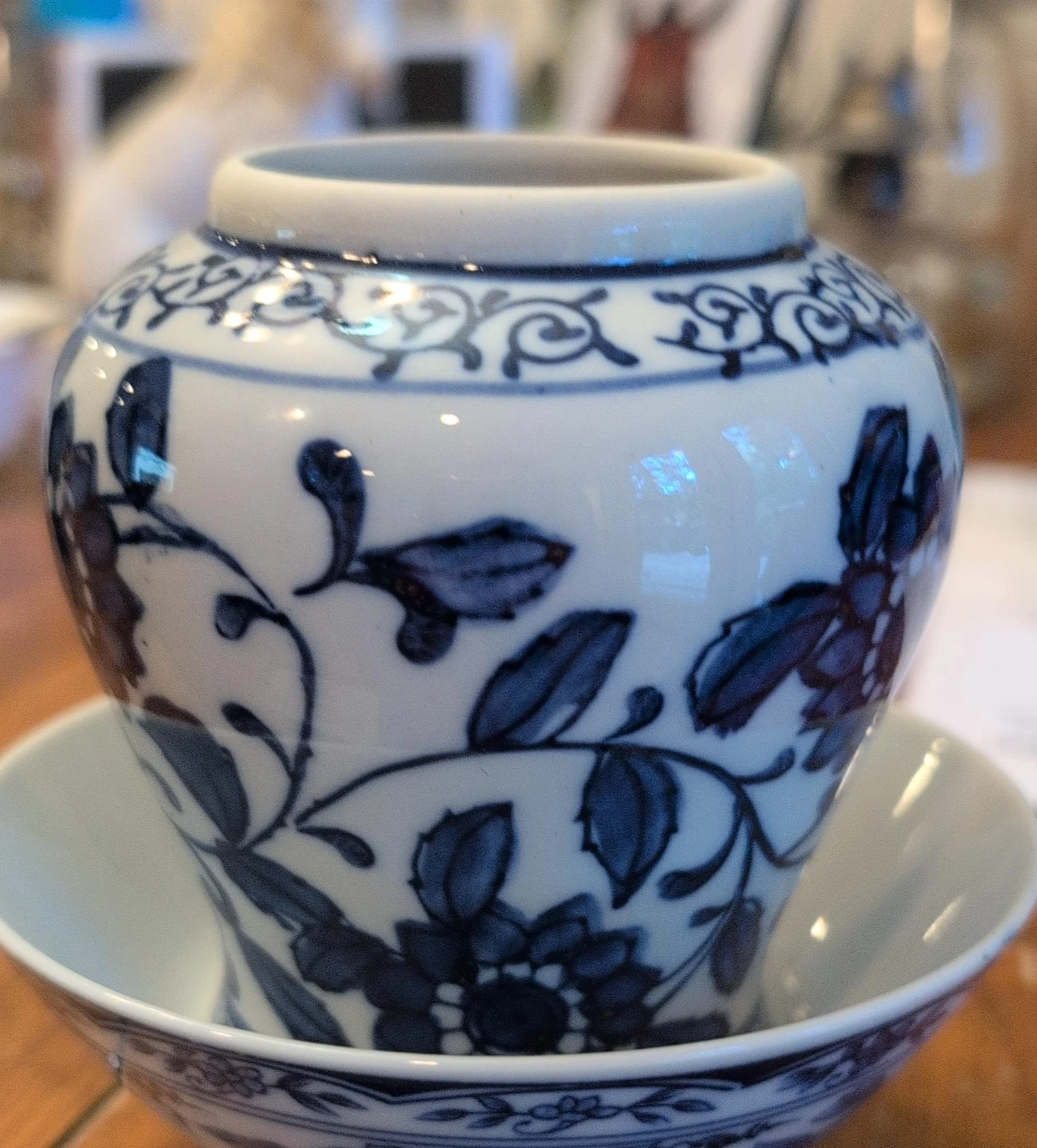 Blue and White Floral Ginger Jar