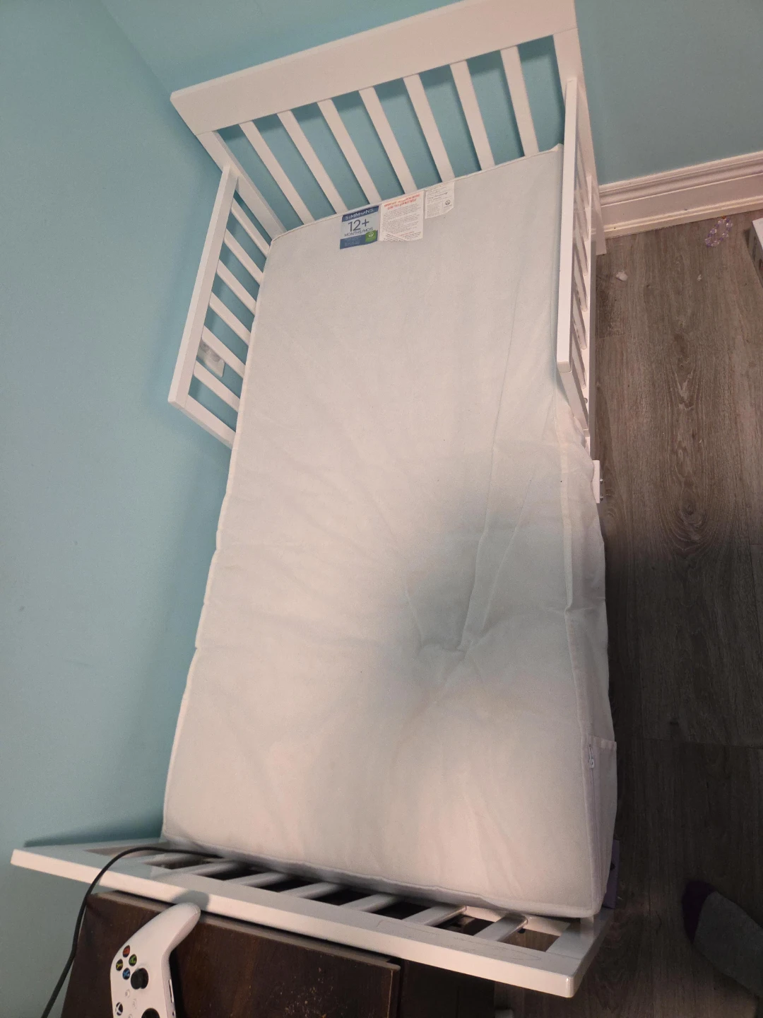 White Toddler Bed Frame and mattress