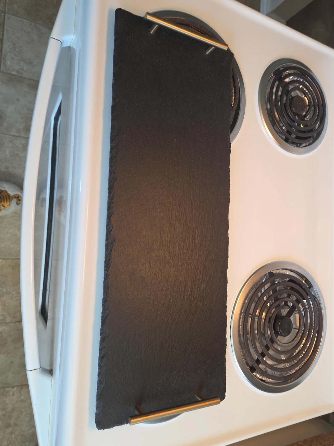 Slate Serving Board with Gold Handles