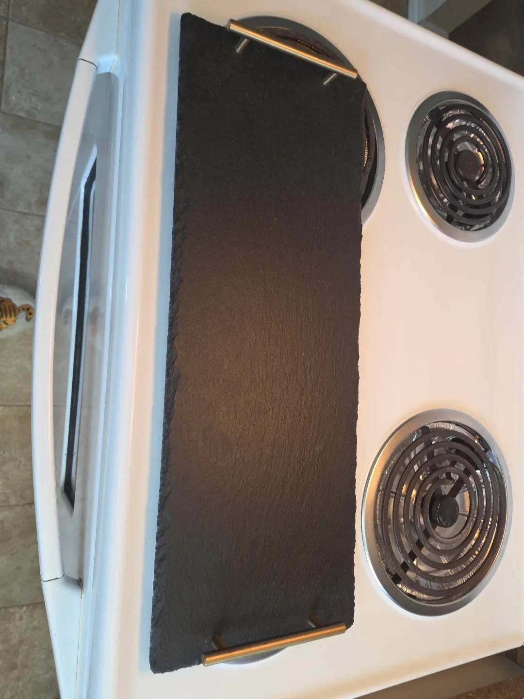 Slate Serving Board with Gold Handles