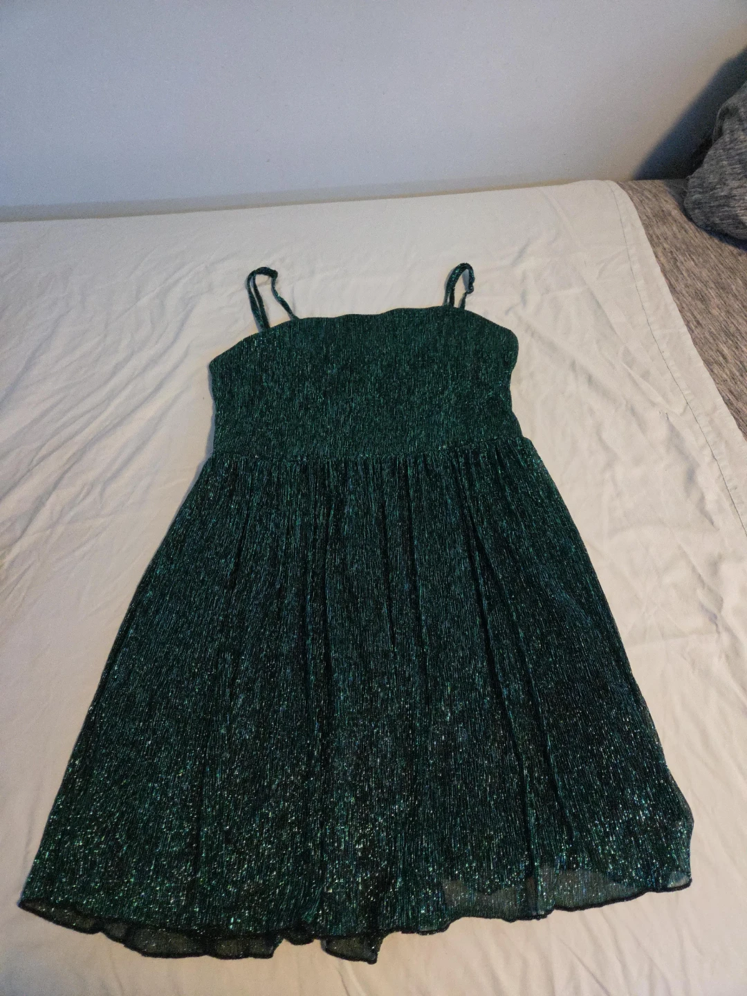 Women's Green Metallic Sparkle Dress