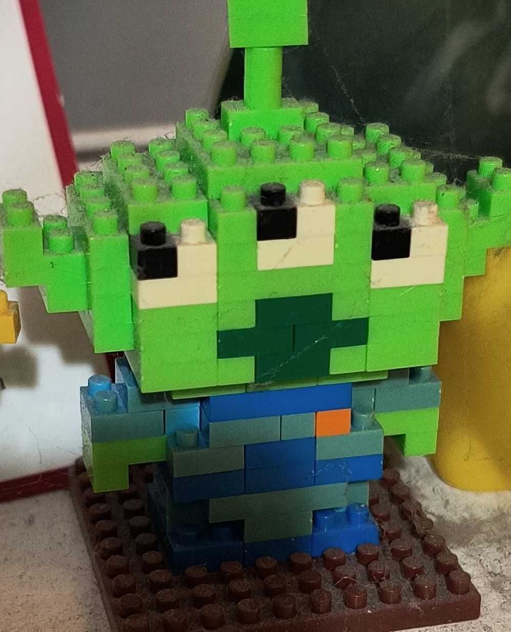 Green Alien Building Block Figure