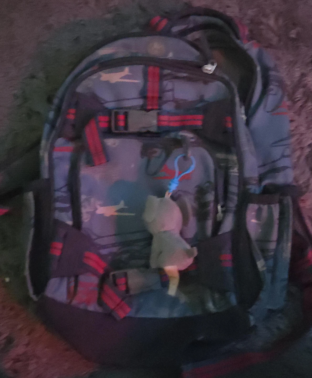 Kids Airplane and Compass Print Backpack