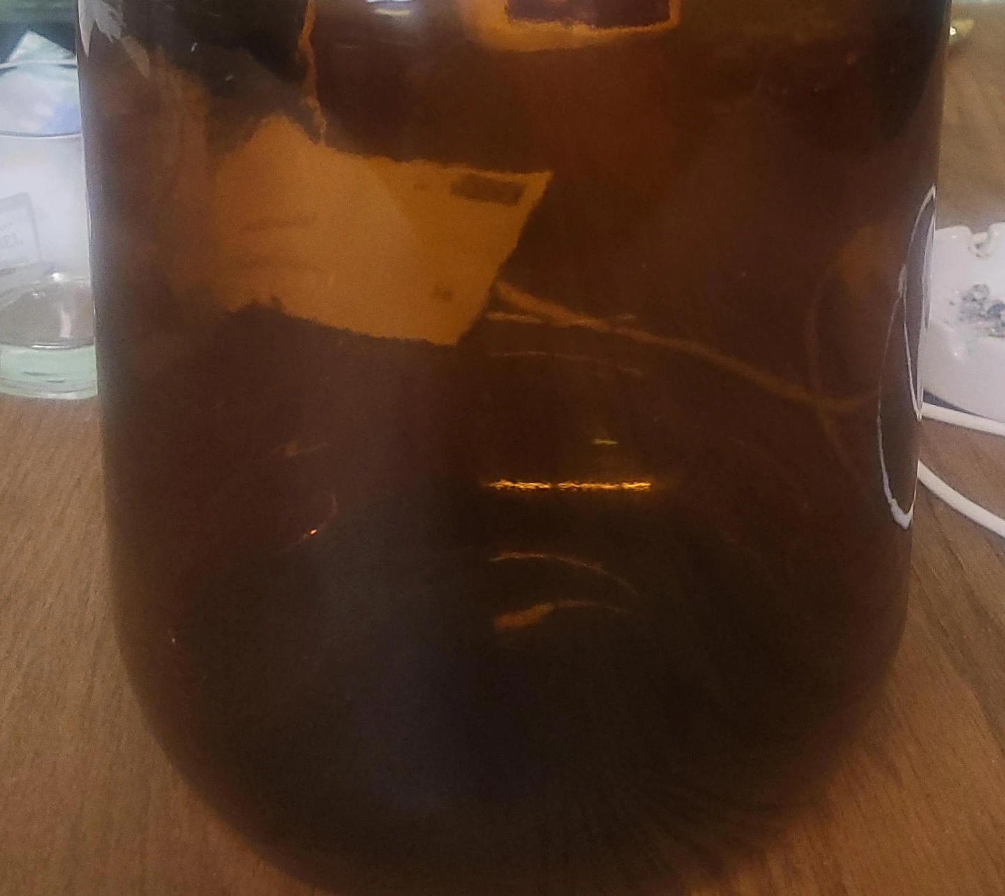 Amber Glass Jug with Handle