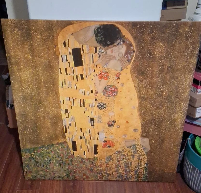 Gustav Klimt The Kiss Reproduction Canvas Art