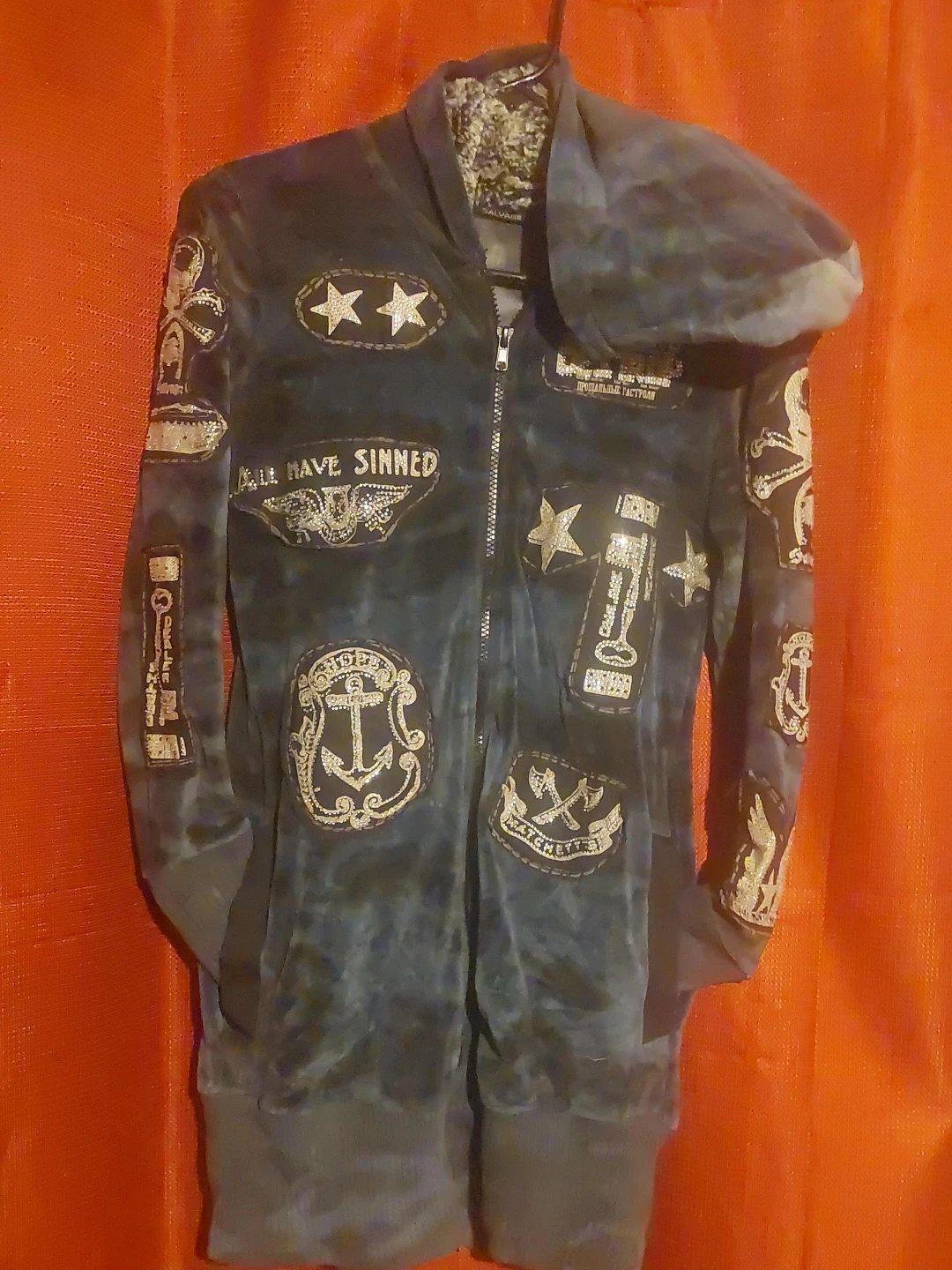Salvage Women's Velour Jacket with Patches