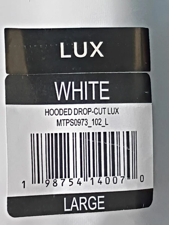 BYLT Lux Hooded Drop-Cut T-Shirt - White, Large