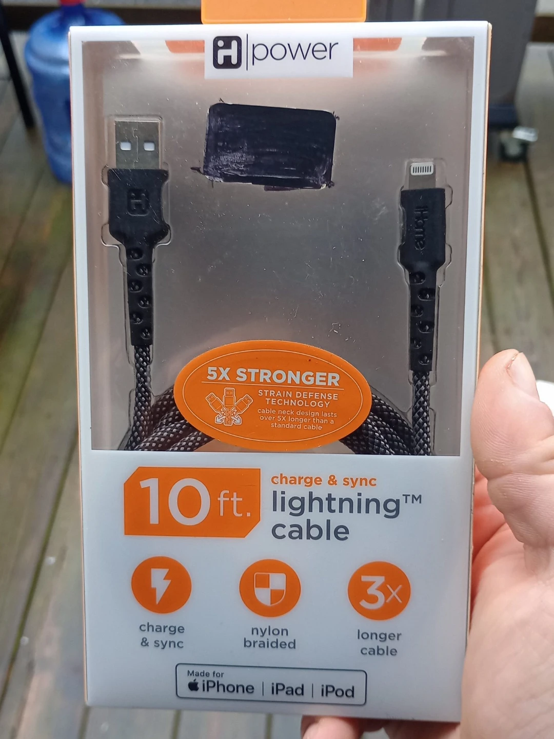 h power 10 ft. Lightning Charge & Sync Cable