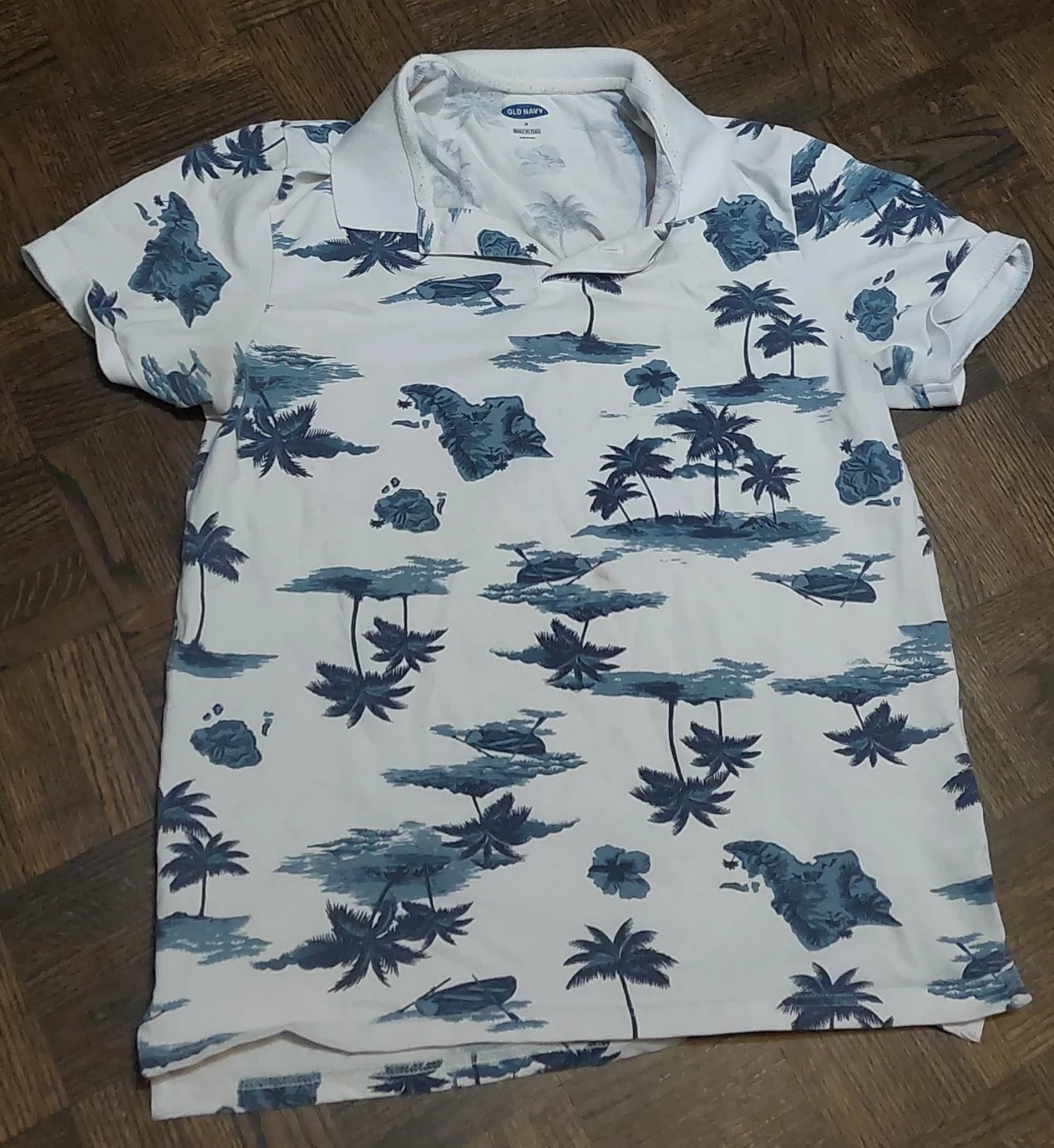 Old Navy Boys' Hawaiian Print Polo Shirt - Size M