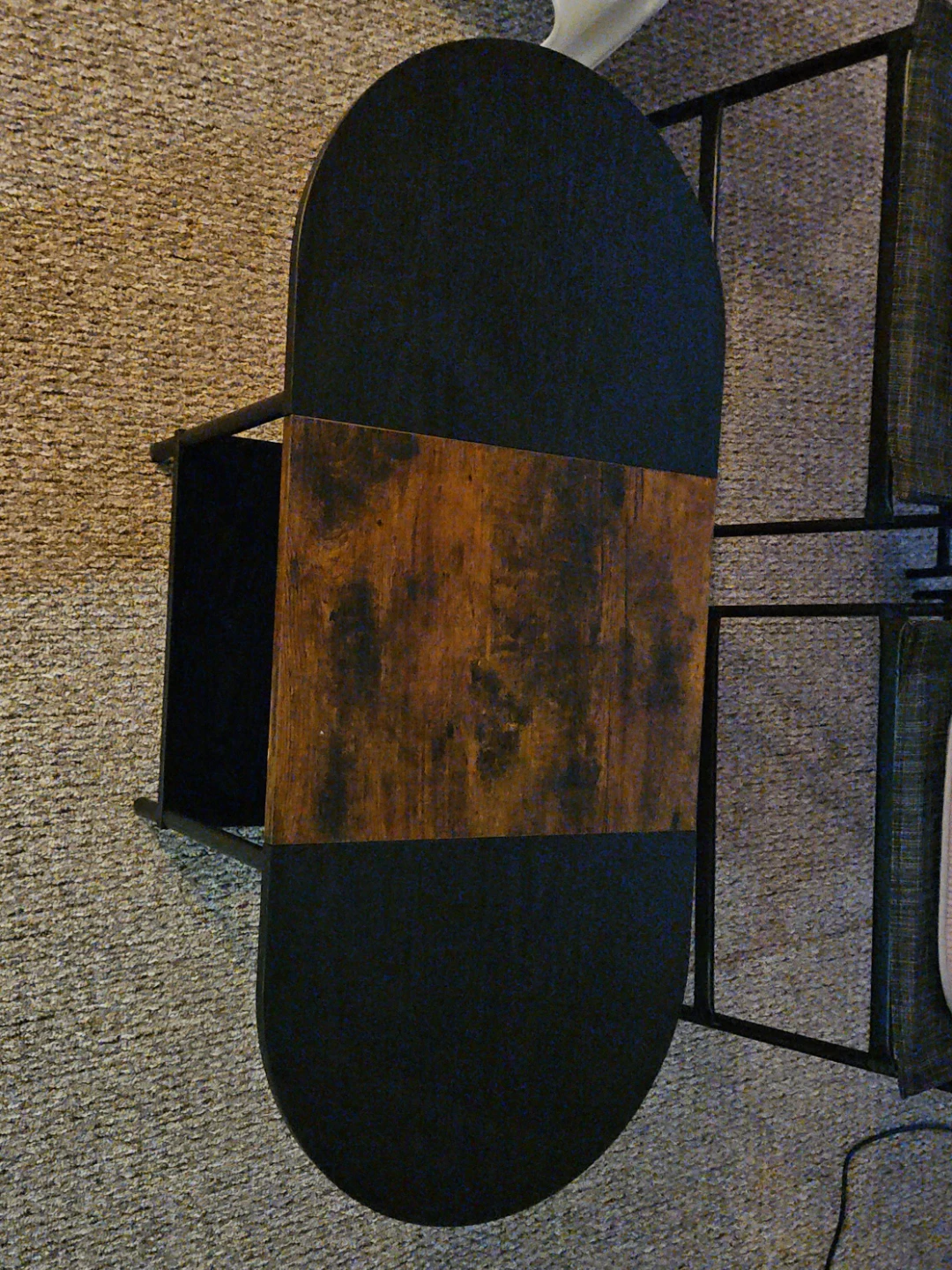 Two-Tone End Table with Faux Wood Accent