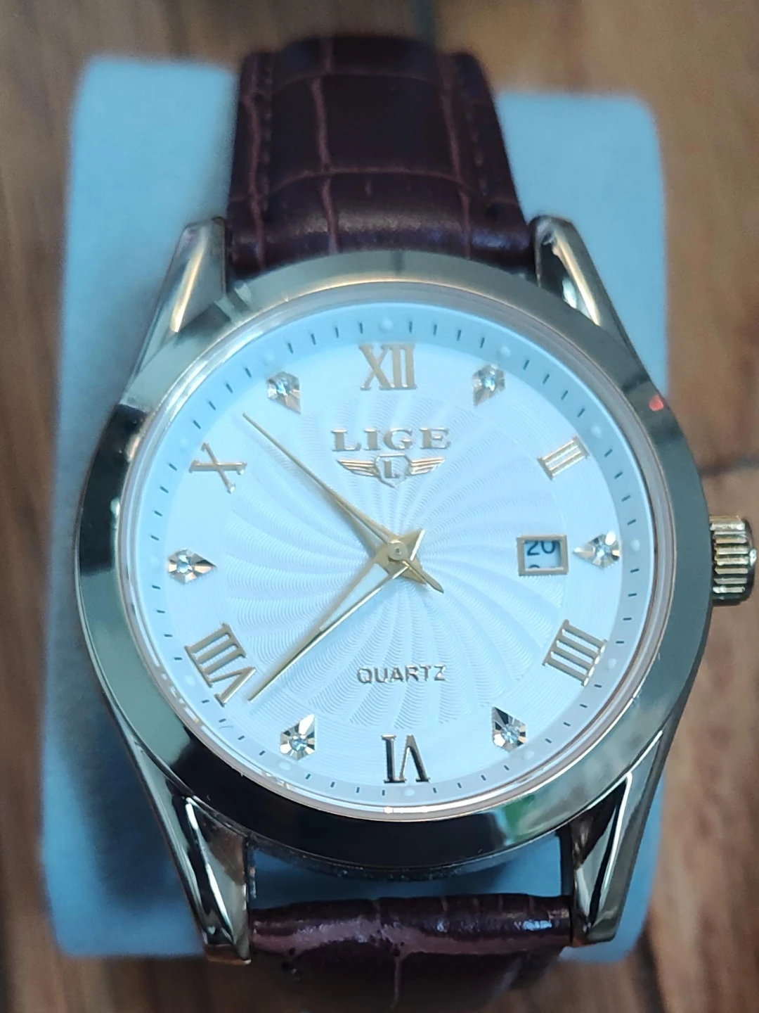 LIGE Quartz Watch with Leather Strap