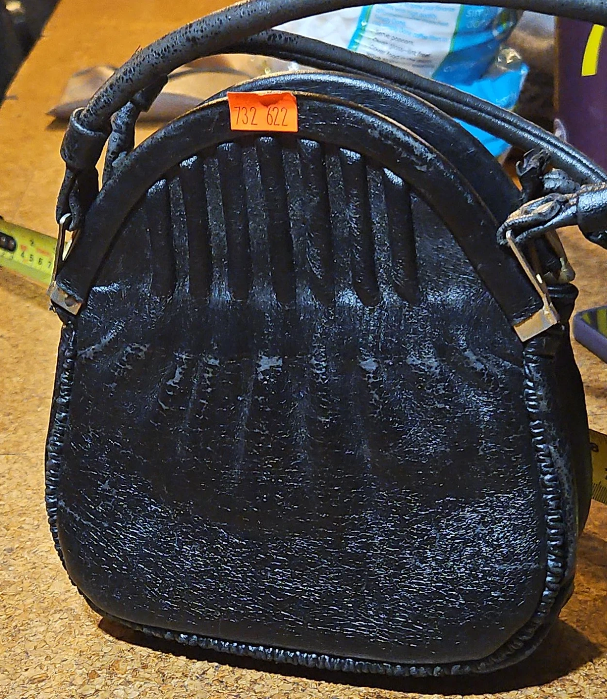 Black Faux Leather Handbag