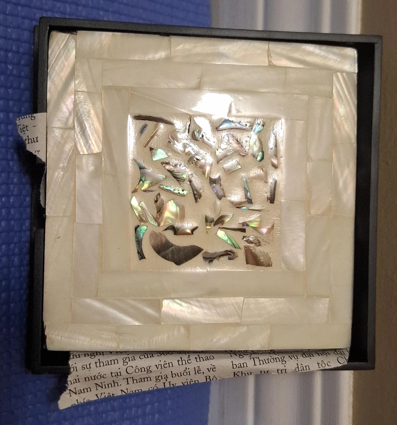 Set of 6 Vietnamese Mother of Pearl Inlaid Coasters