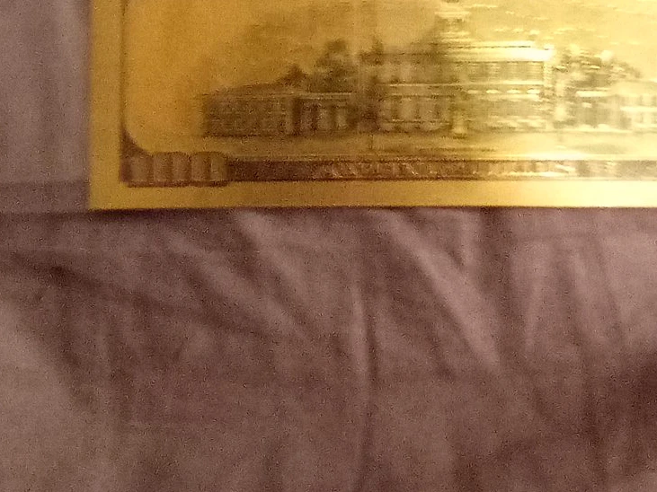 Gold Plated 100 Dollar Bill Replica
