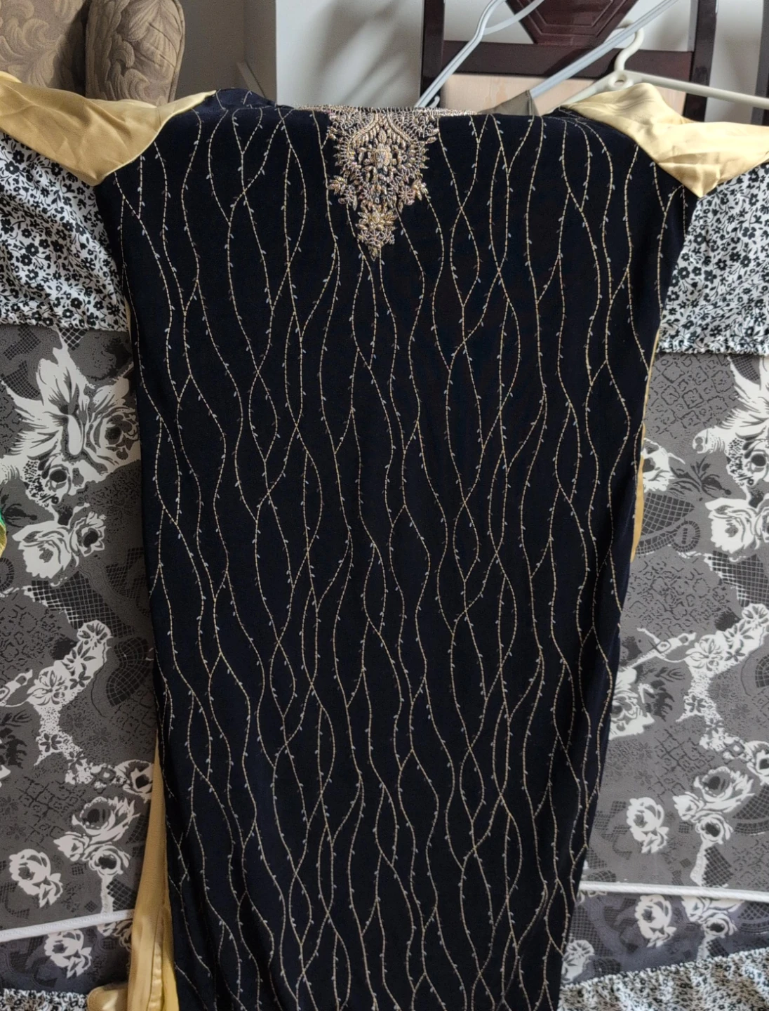 Navy Blue Embroidered Dress only top
