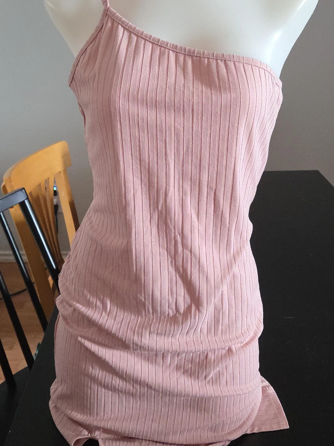 Pink Ribbed Bodycon Mini Dress