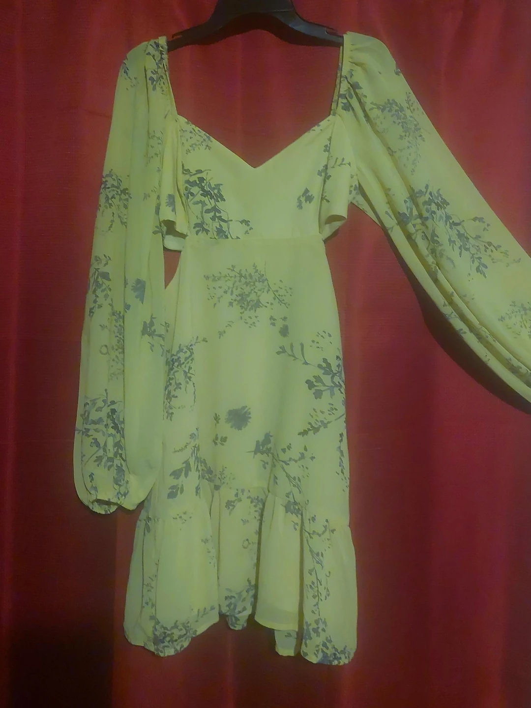Yellow Floral Mini Dress