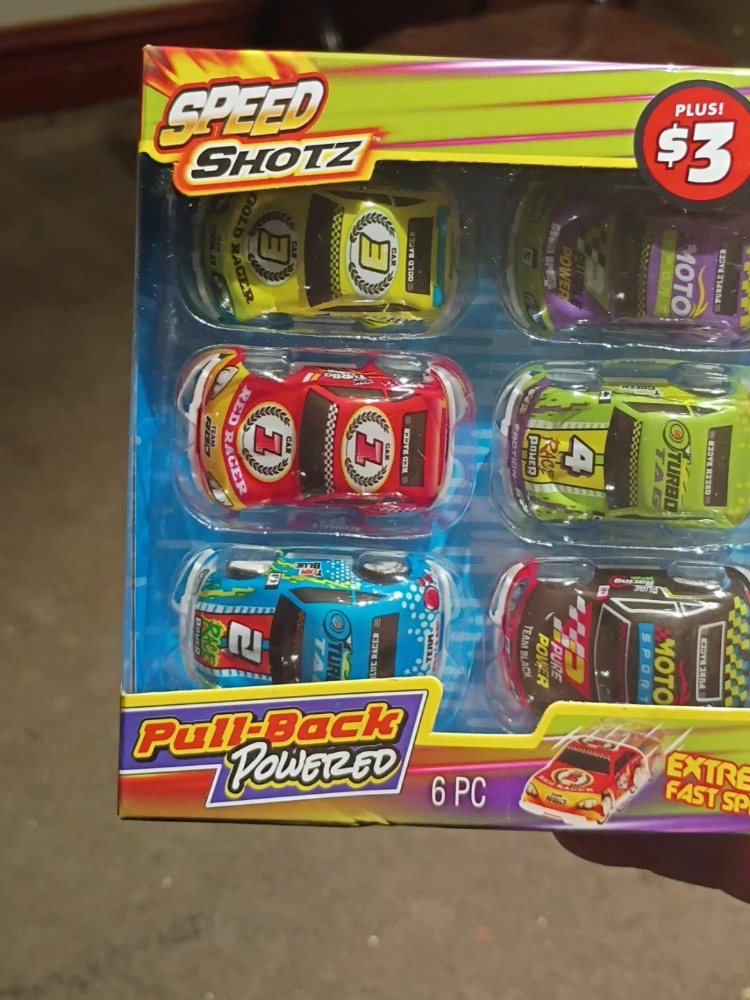 Speed Shotz Pull-Back Powered Toy Cars 6-Piece Set