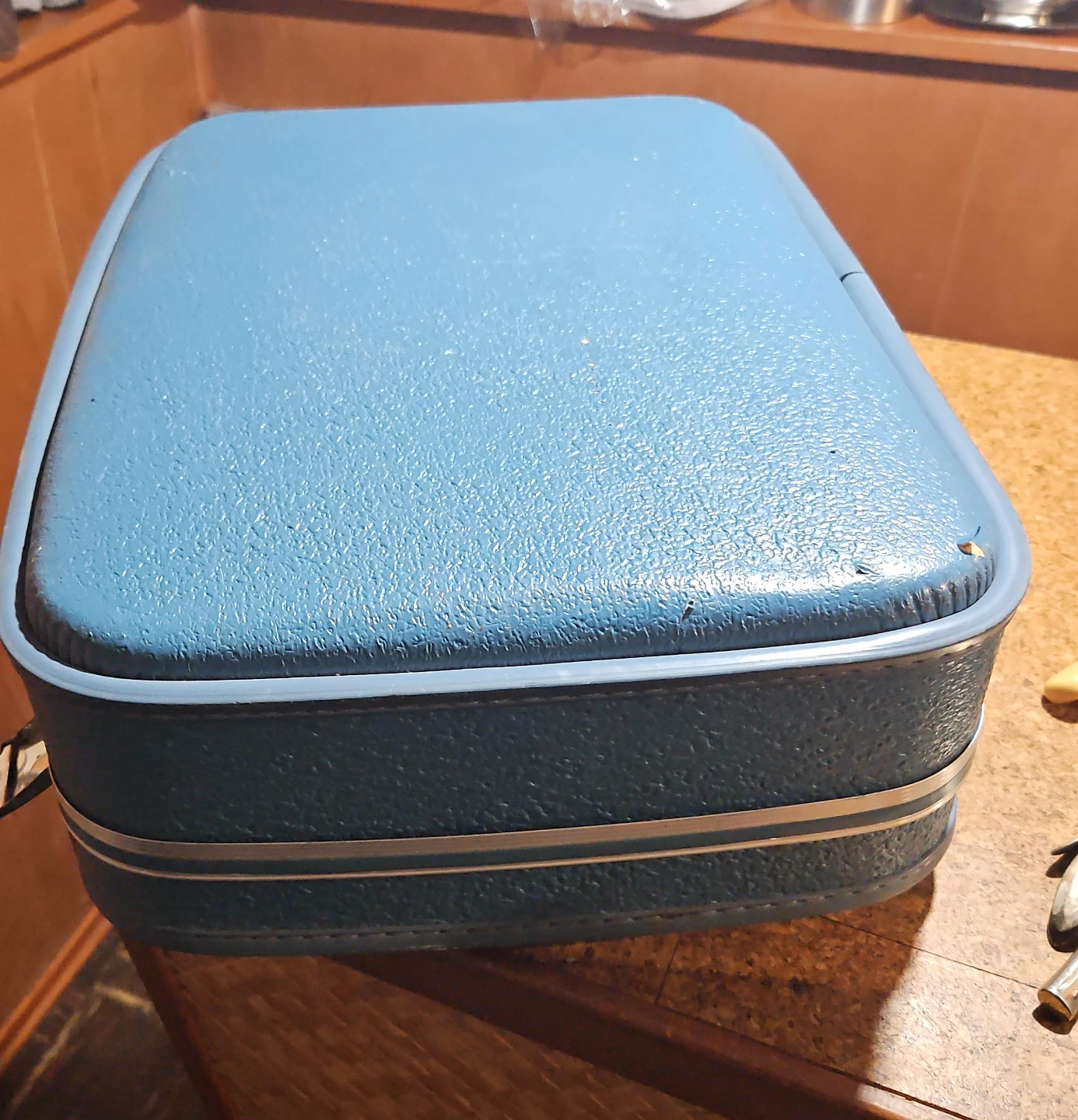 Edal Vintage Blue Luggage Vanity Case with Mirror