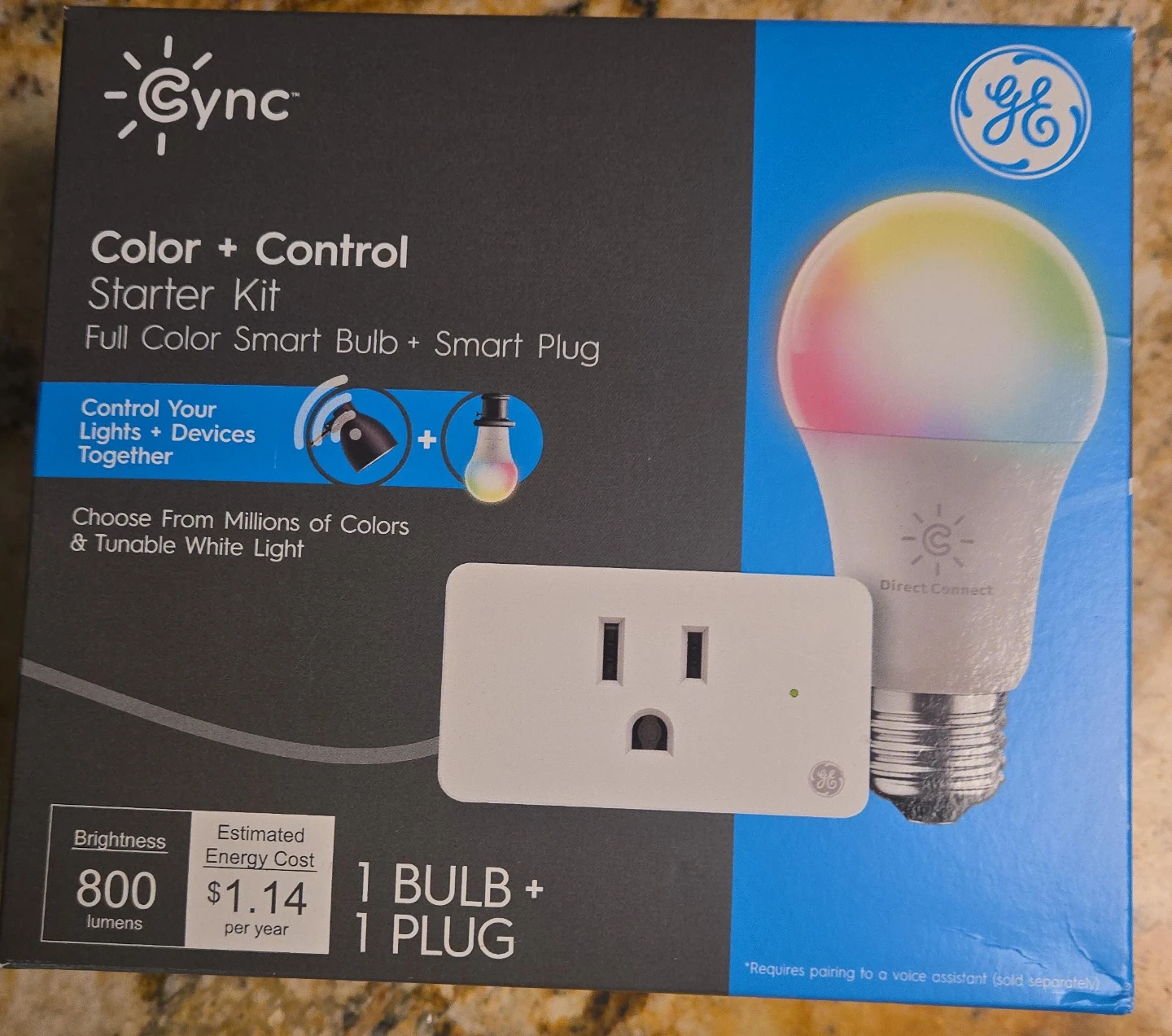 GE Cync Color + Control Starter Kit Smart Bulb & Smart Plug