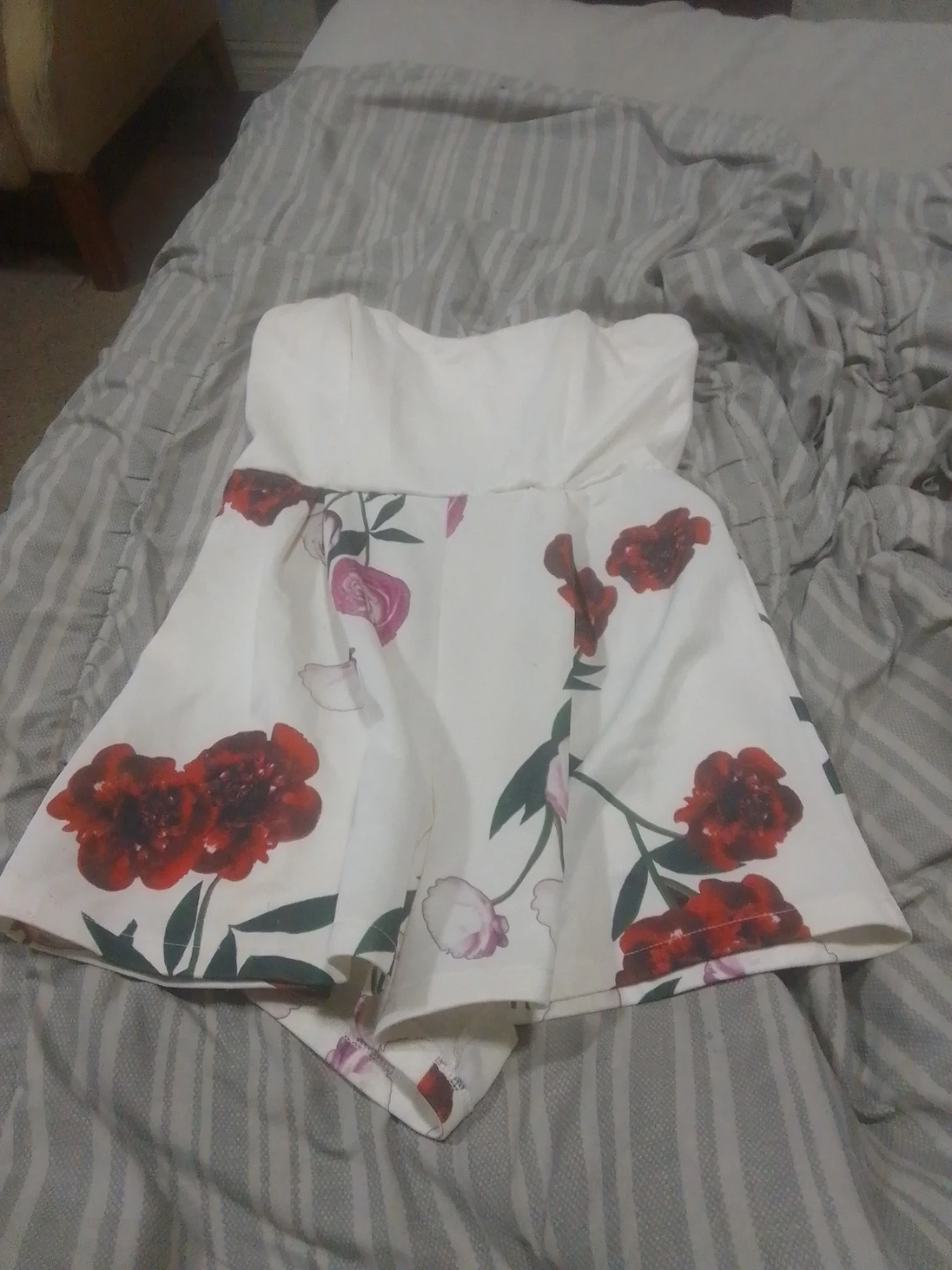 Strapless Floral Romper
