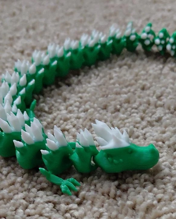 Green Articulated Dragon Toy