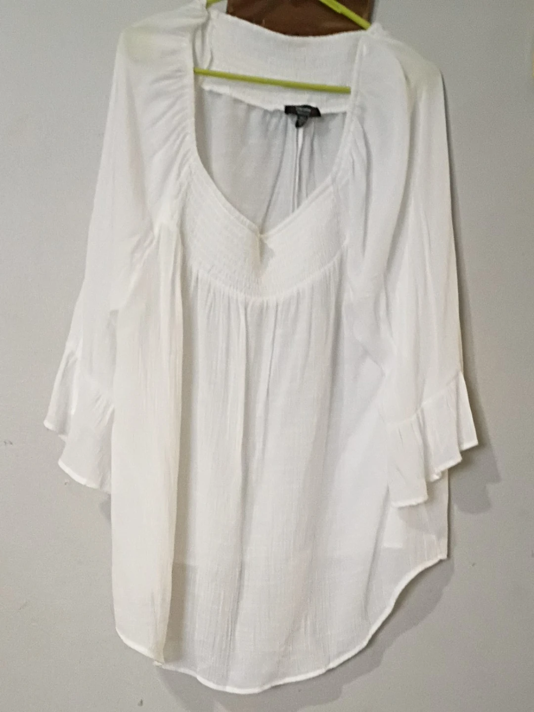 White Smocked Peasant Blouse