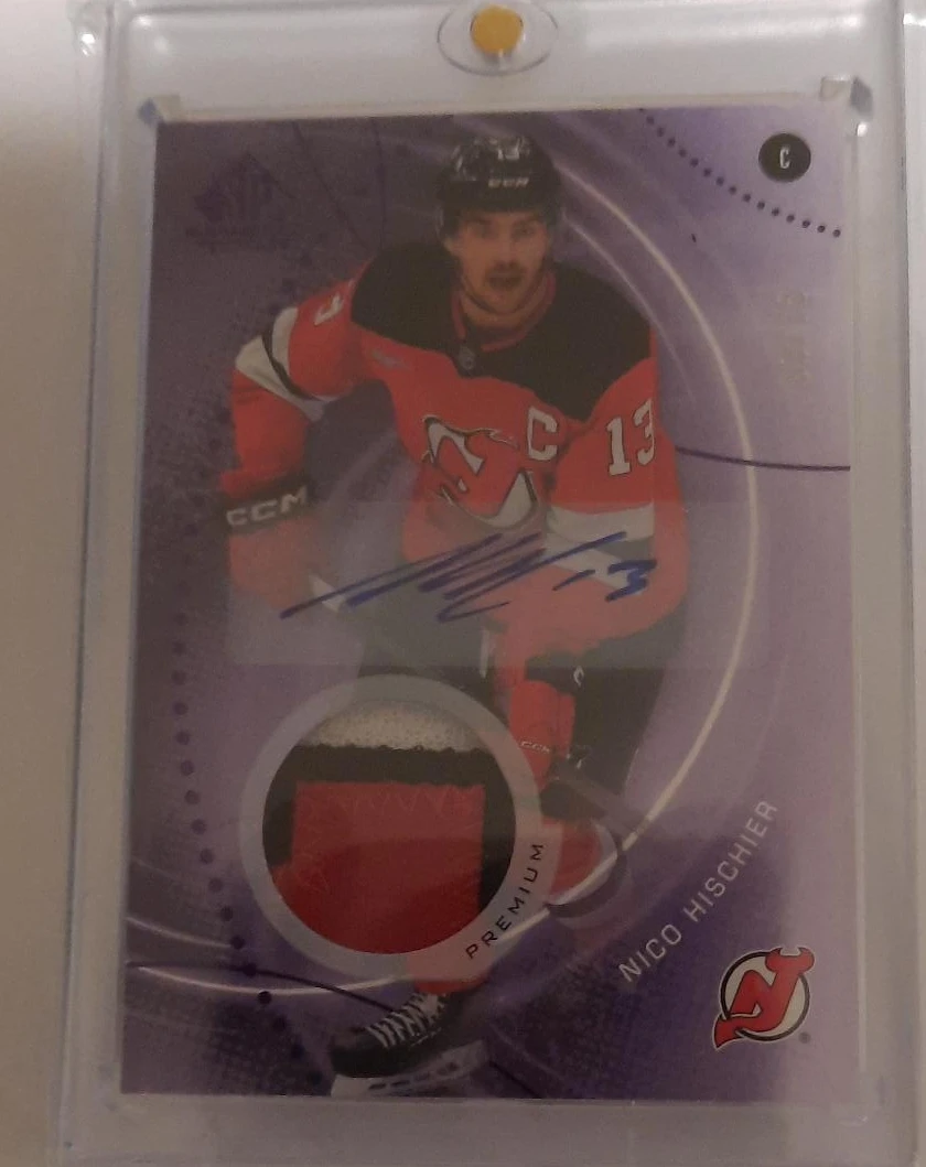 Nico Hischier Autographed Jersey Patch Trading Card