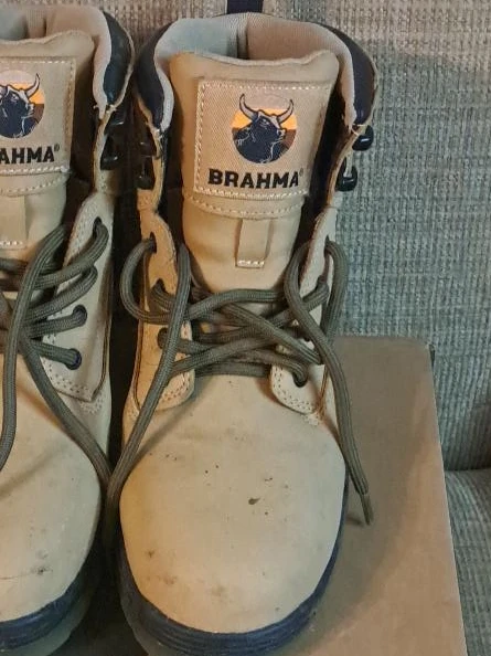 Brahma Work Boots Tan Leather Lace Up Size 7.5 Women's - photo 2