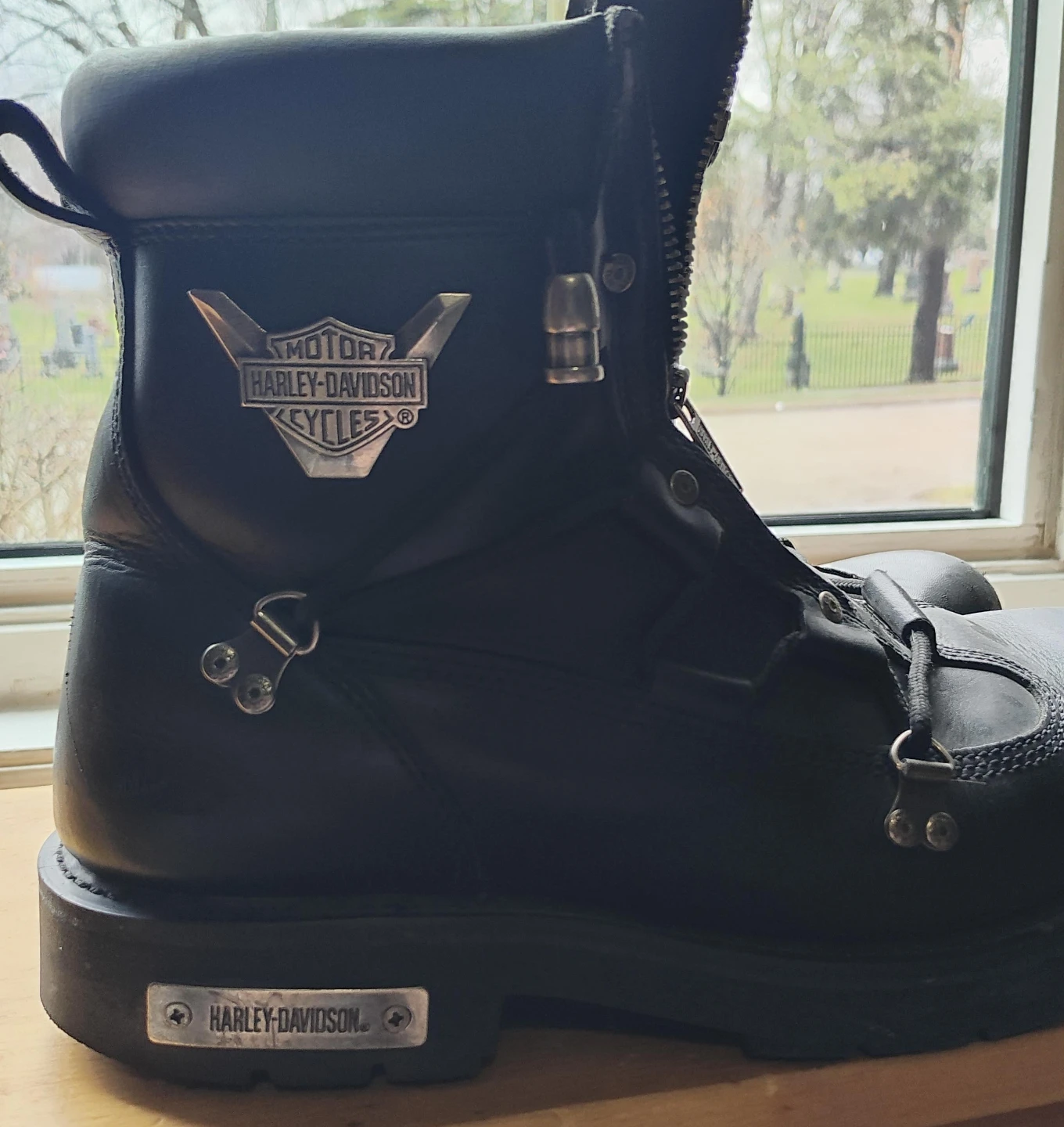 Harley-Davidson Black Leather Motorcycle Boots see