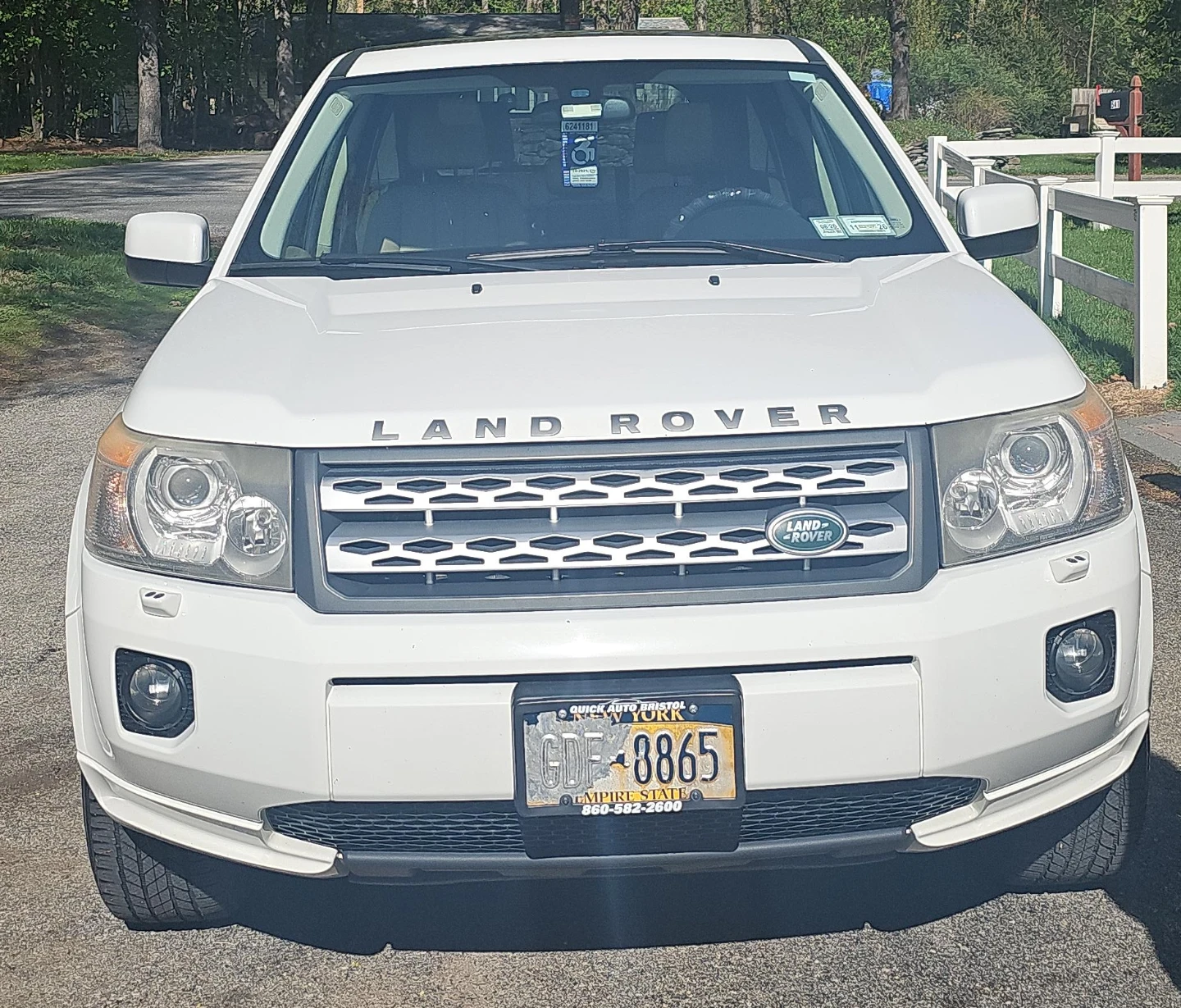 White Land Rover SUV