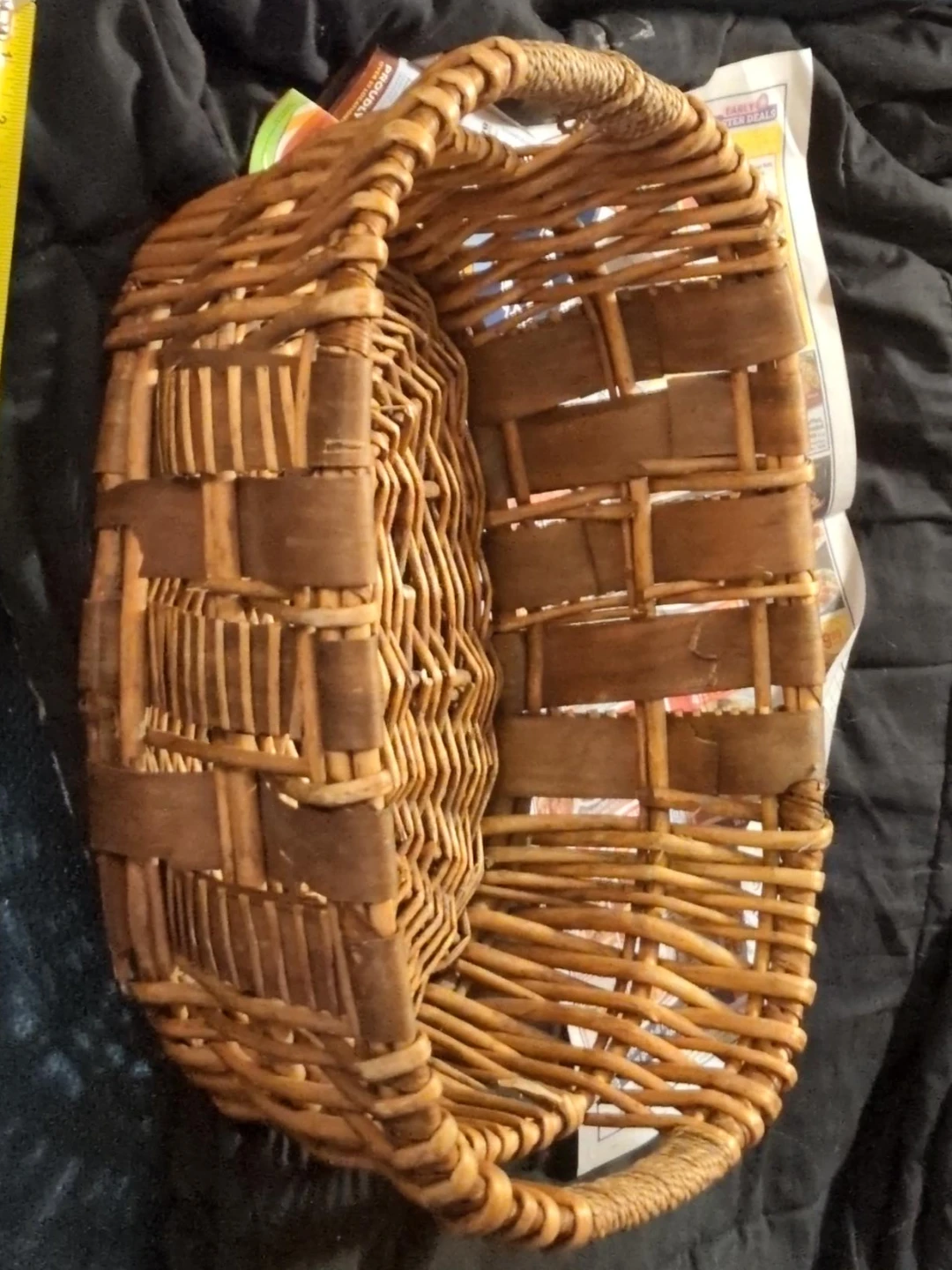 Woven Wicker Basket with Handle