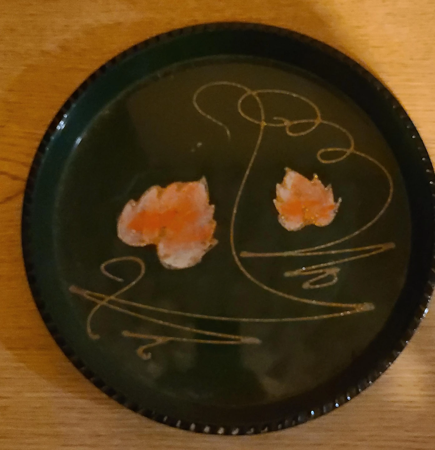 Decorative Tray with Leaf Design