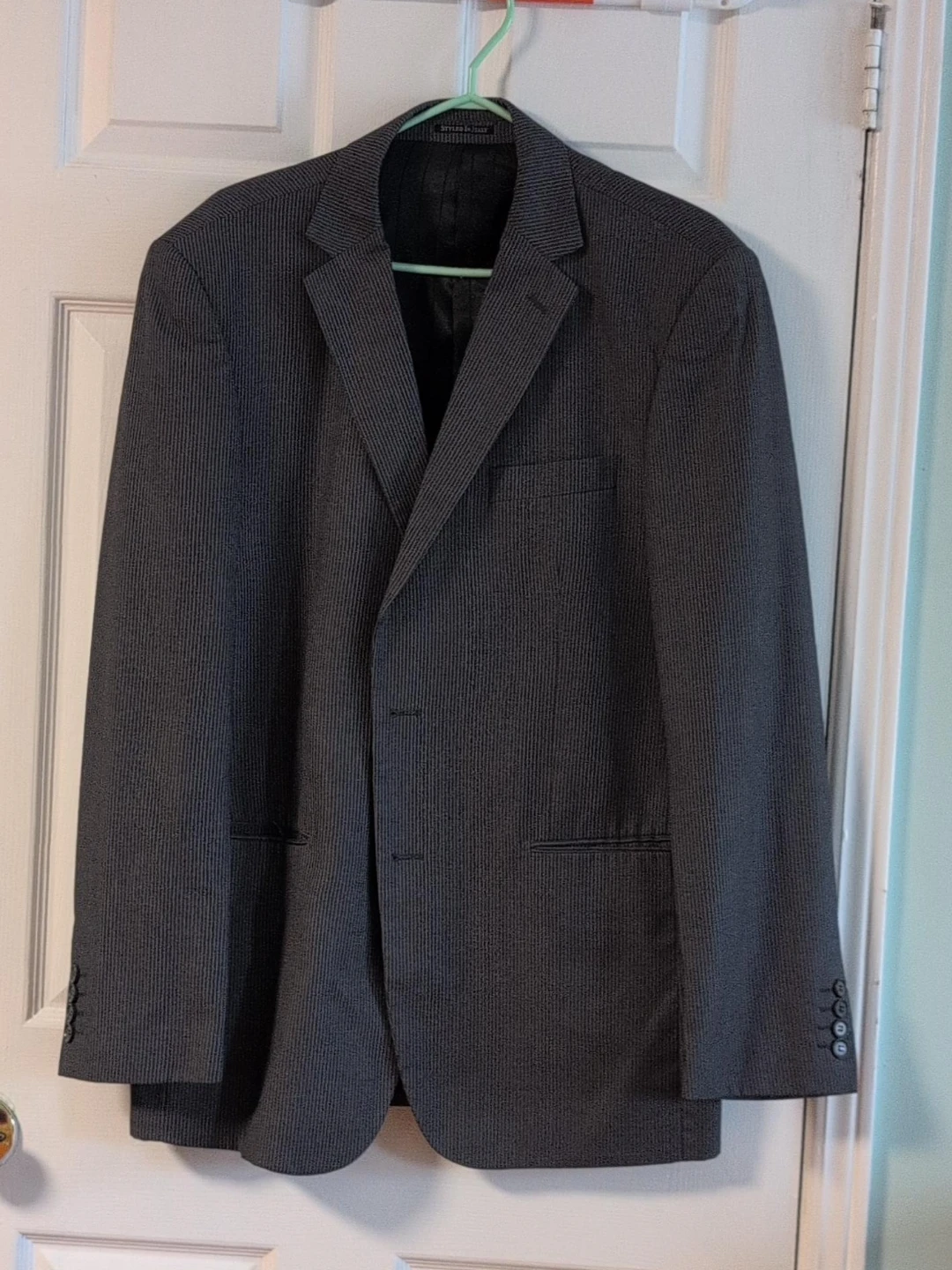 Men's Grey Pinstripe Blazer