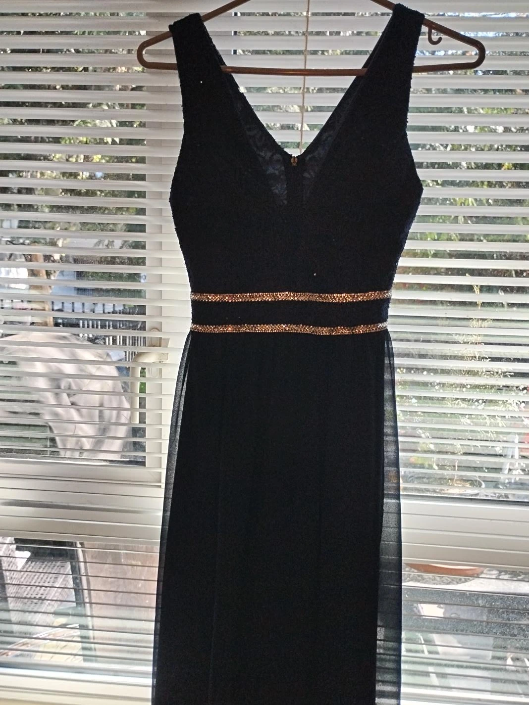 Women's navy blue Sequin Embellished Formal Dress
