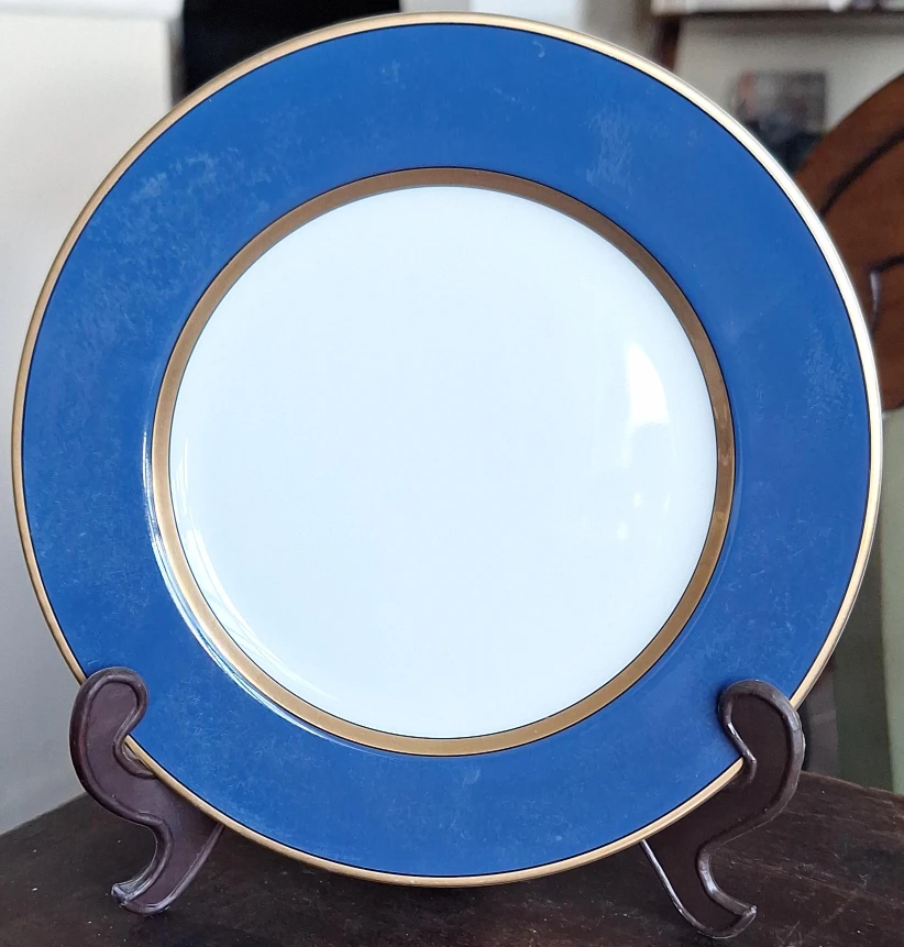 Blue and Gold Trimmed Plate