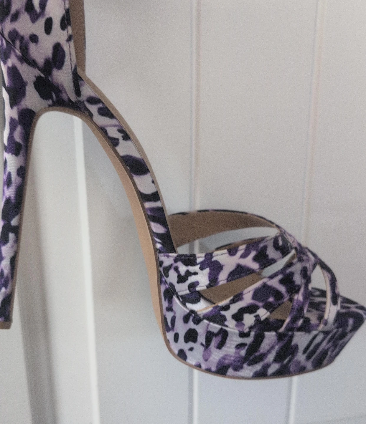 Purple Leopard Print Platform Stilettos