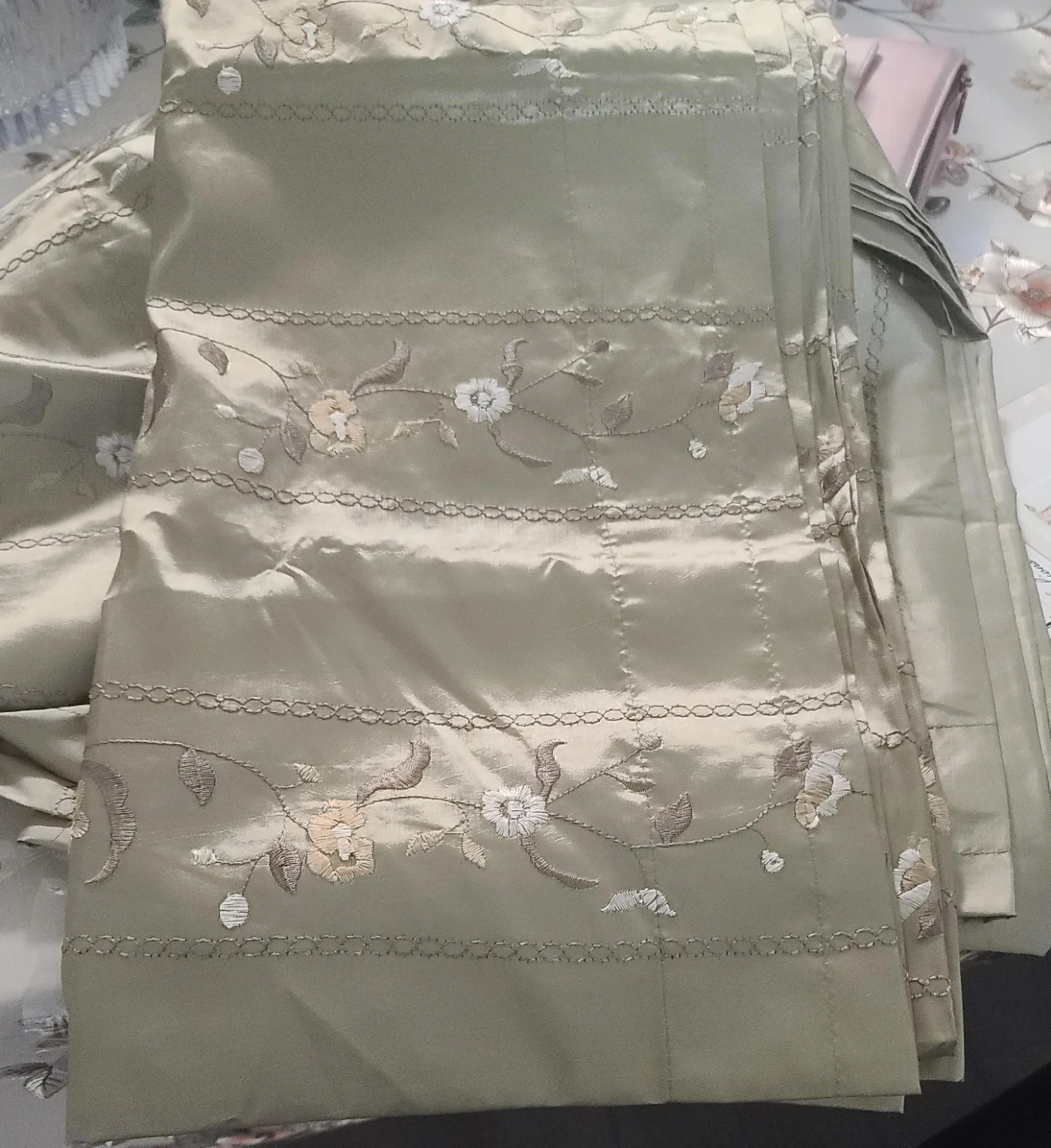 ATI Home Fashions London Green curtains