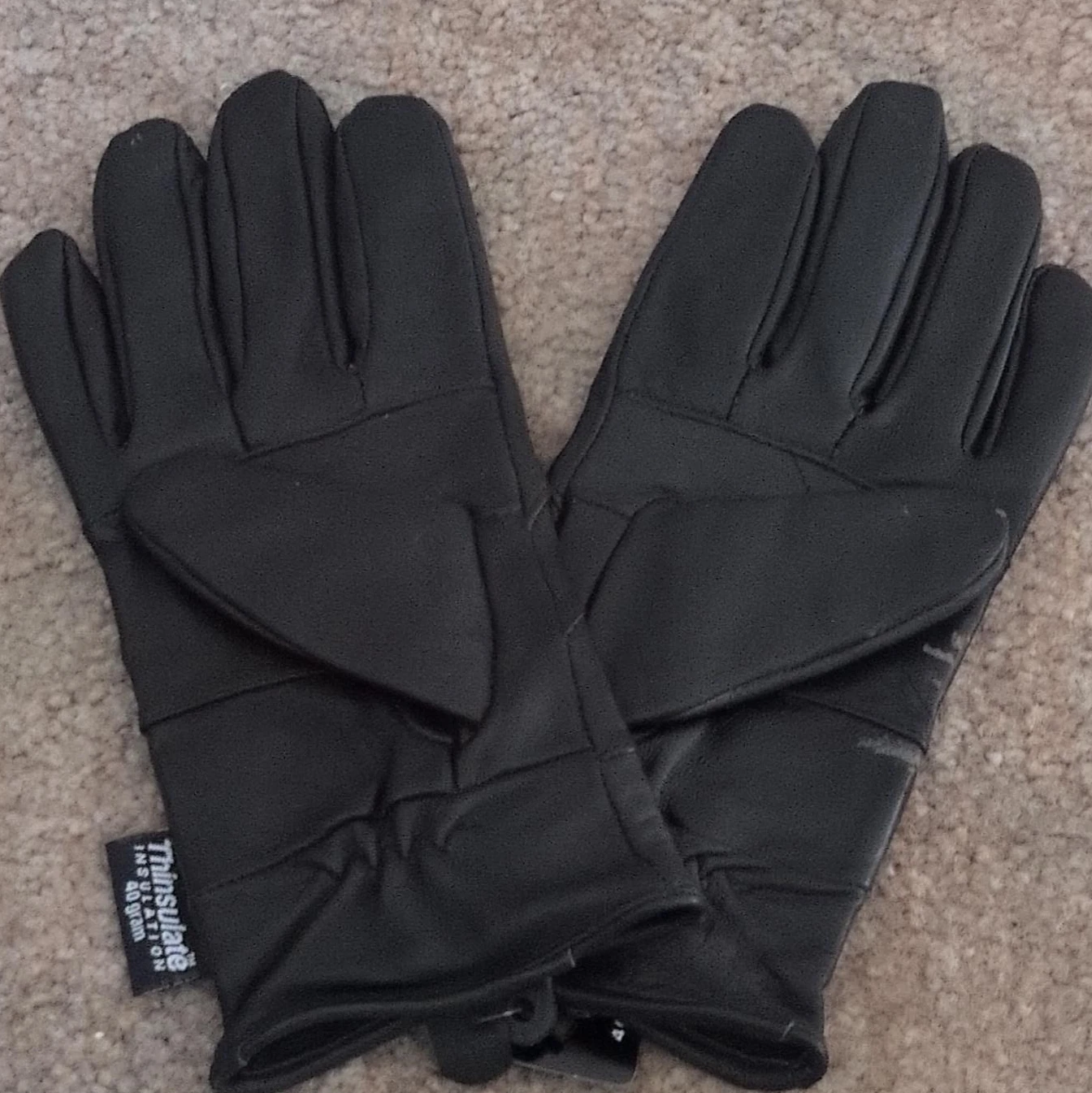 Black Thinsulate Gloves with 40g Insulation