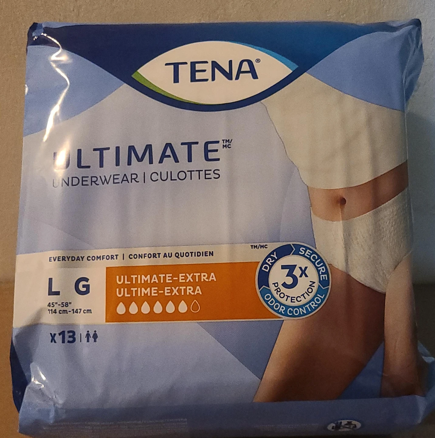 TENA Ultimate Underwear - Size Large - 13 count