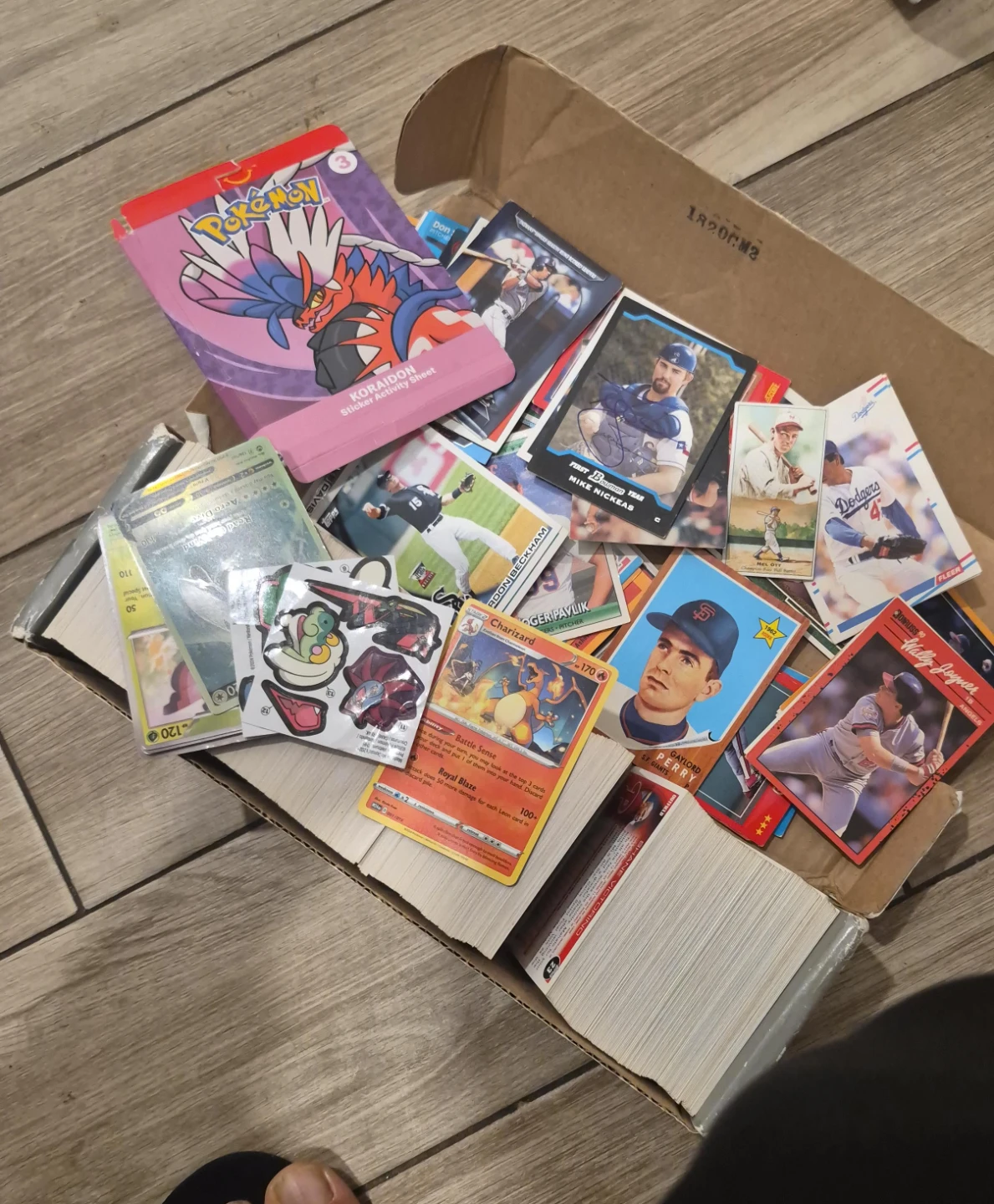 Pokemon Charizard Card and Baseball Cards Lot