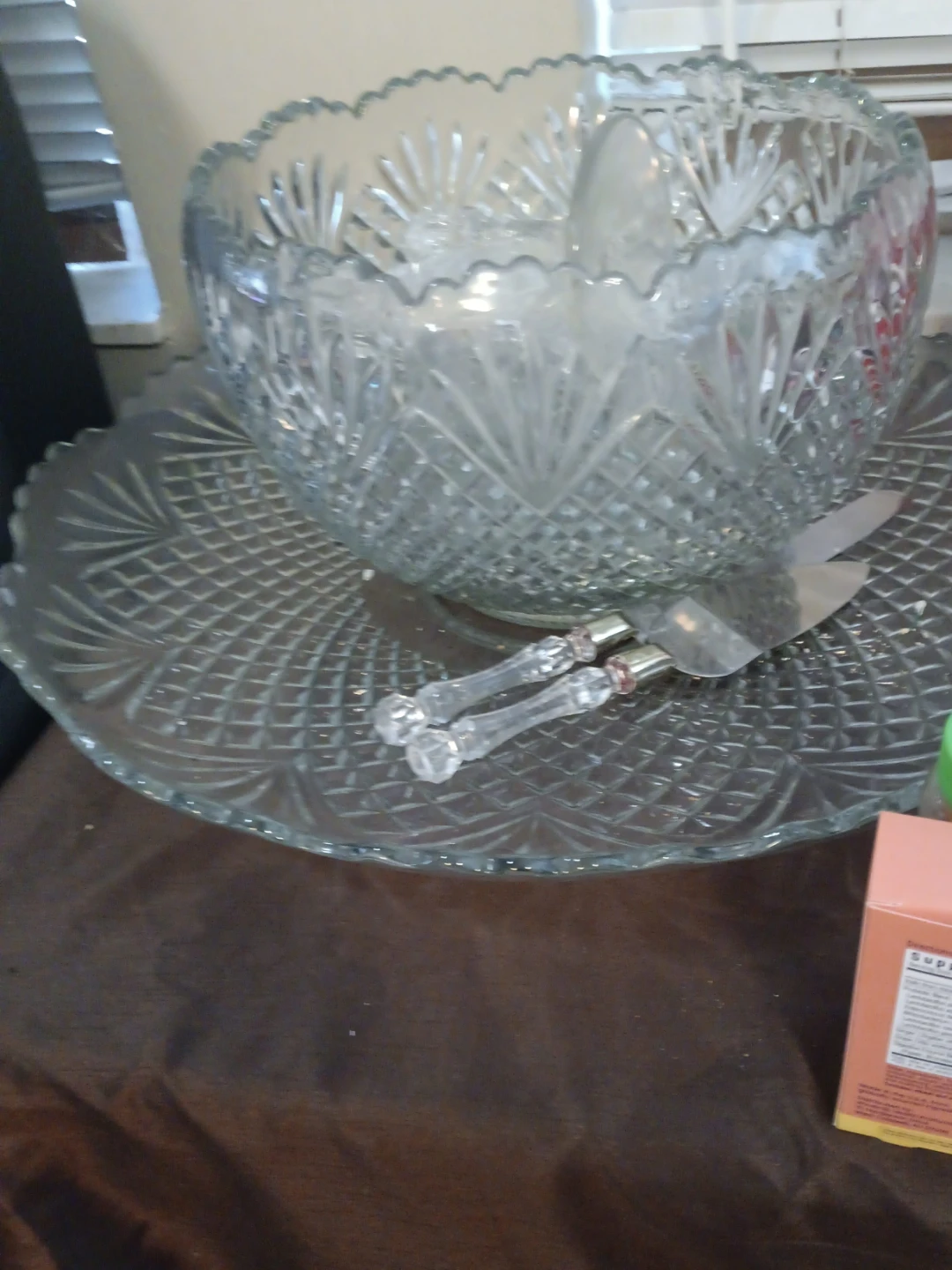Crystal Glass Punch Bowl Set
