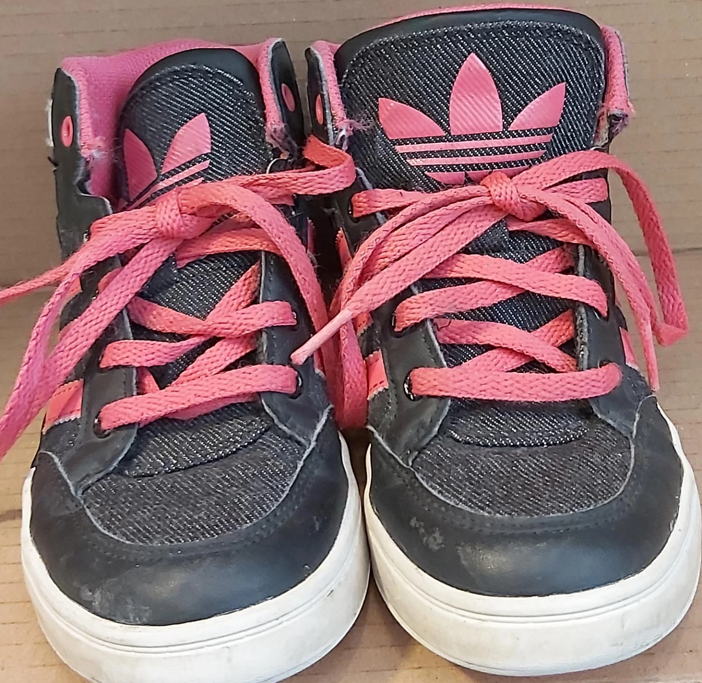 Adidas High Top Sneakers - Kids Size 11K Pink/Black
