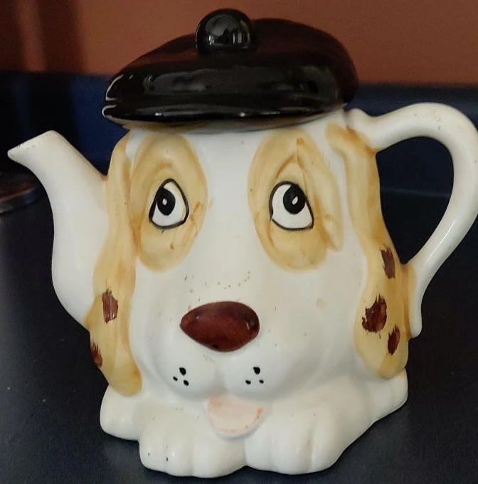 Ceramic Dog Face Teapot with Beret